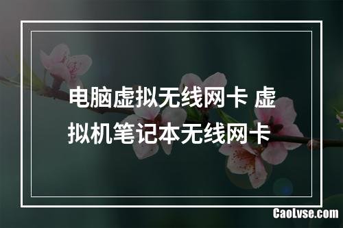 电脑虚拟无线网卡 虚拟机笔记本无线网卡-量子哈希